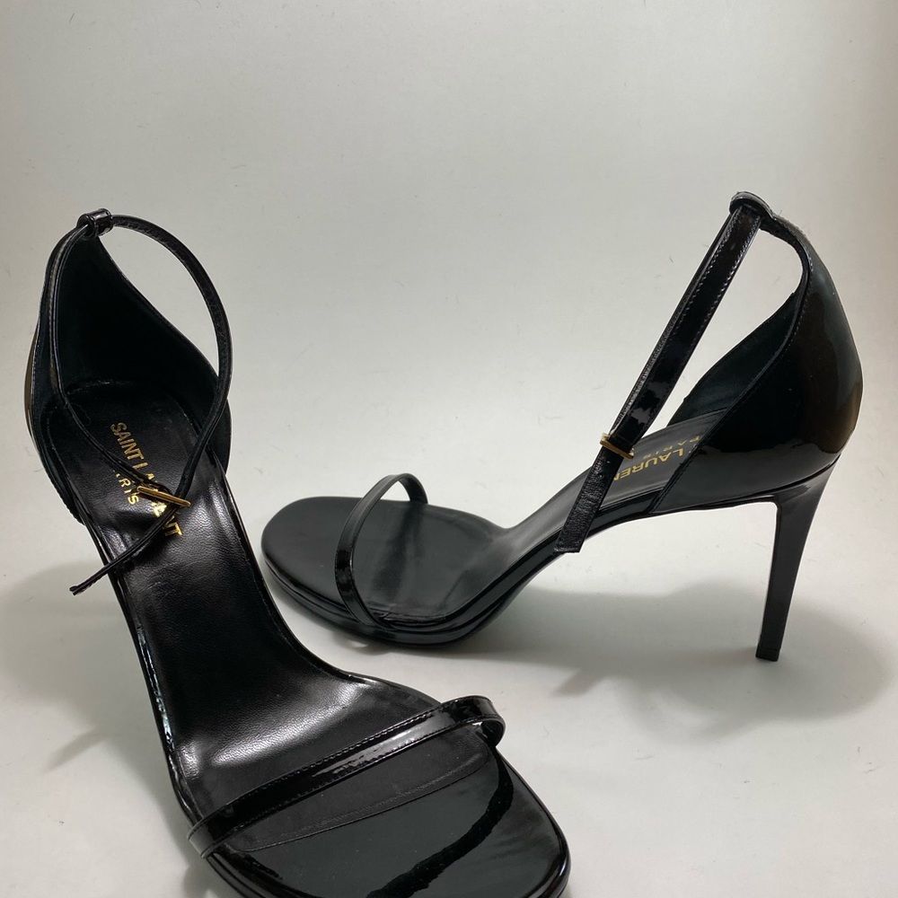 Saint Laurent Jane Heel Black Patent